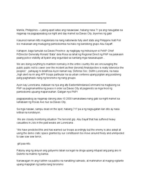 copyreading and headline writing filipino